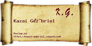 Kazai Gábriel névjegykártya